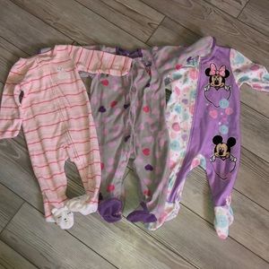 Bundle of 3 baby girl pjs